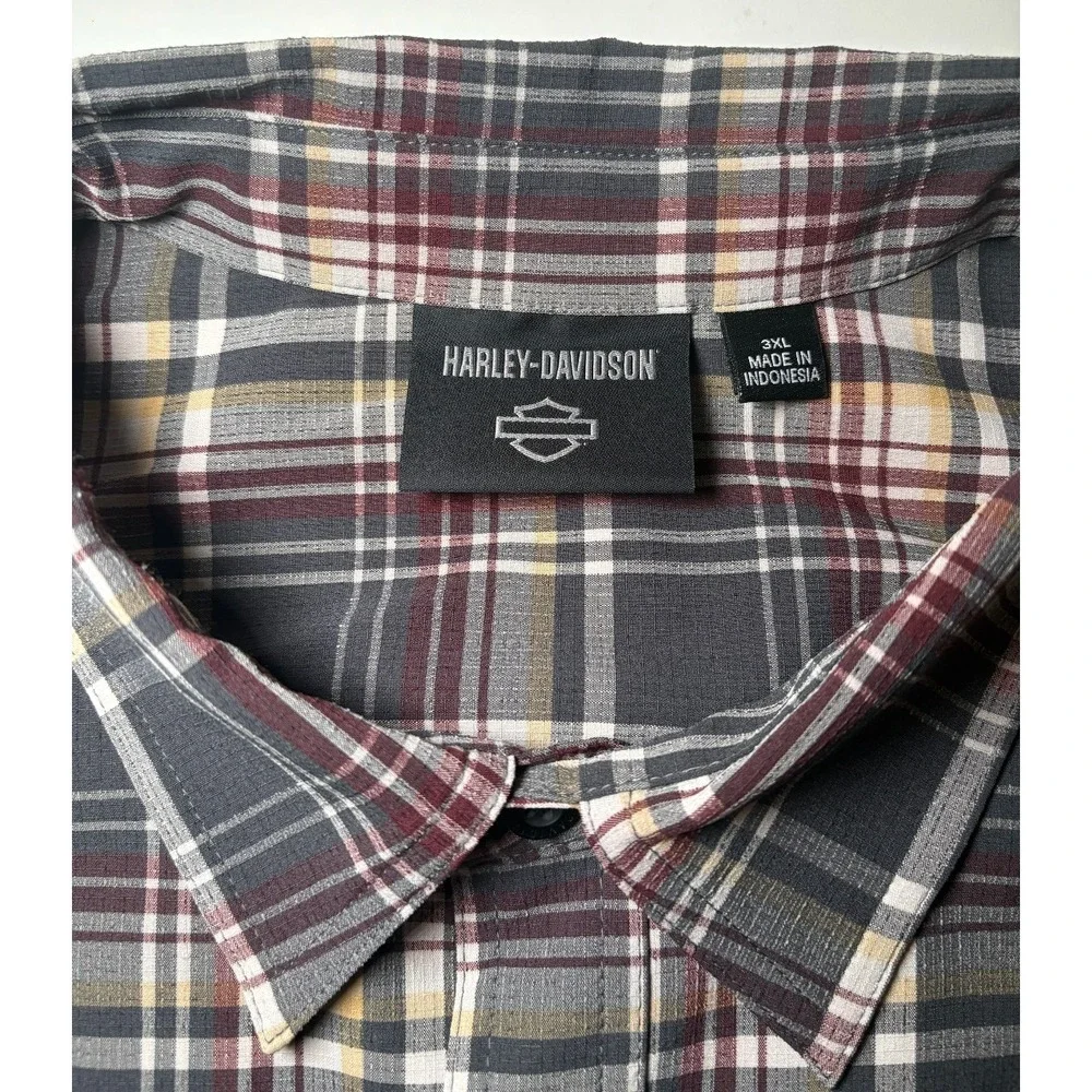 Harley Davidson Men's Plaid Button Down Shirt | 3XL